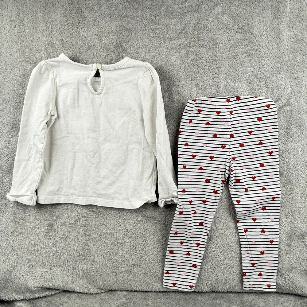 Janie‎ and Jack Valentine's Day Outfit Size 2T Shirt Pants Hearts Coquette Cute